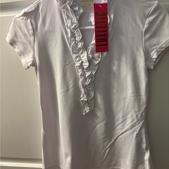 Lily Pulitzer xxs cap sleeve white shirt! New with tags. - Picture 2 of 2
